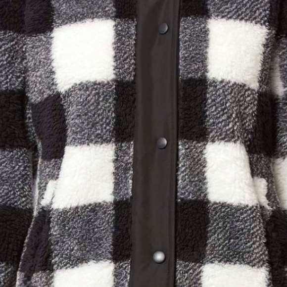 Steve Madden Buffalo Check Teddy Fleece Jacket - Picture 3 of 15